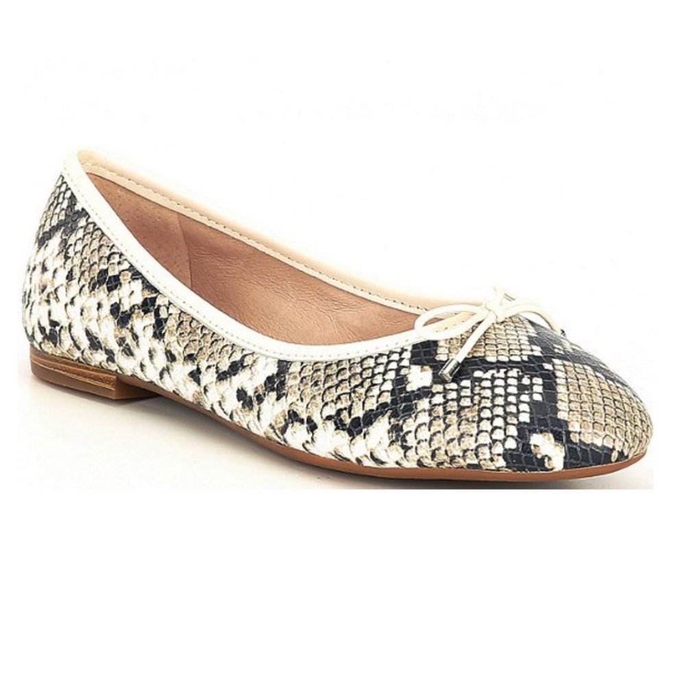 Leather Snakeskin Ballet Flats